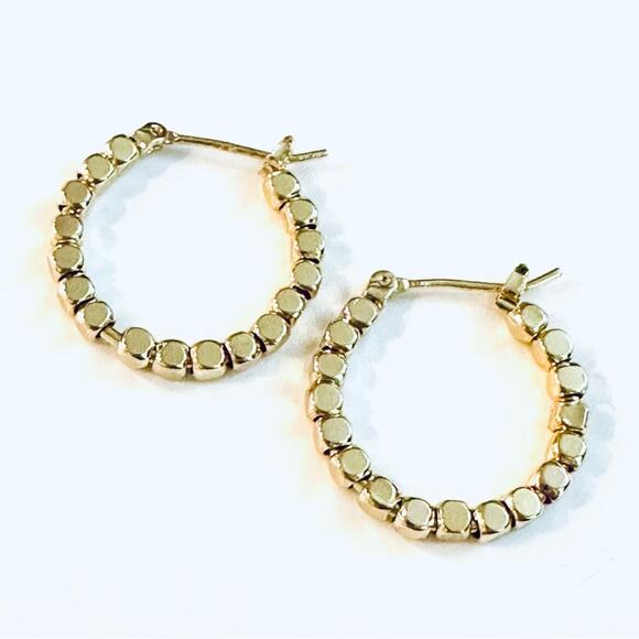 Gold Bead hoop earrings - Picture 1 of 1